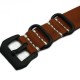 HNS Handmade Antique Vintage Style Honey Calf Leather Watch Strap With PVD Coated PRE-V Buckle