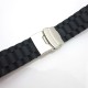 HNS BLACK SILICONE DIVER RUBBER WATCH STRAP WITH DEPLOYMENT BUCKLE