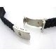 HNS 22MM BLACK SILICONE DIVER RUBBER WATCH STRAP WITH DEPLOYMENT BUCKLE