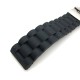 HNS BLACK SILICONE DIVER RUBBER WATCH STRAP WITH DEPLOYMENT BUCKLE