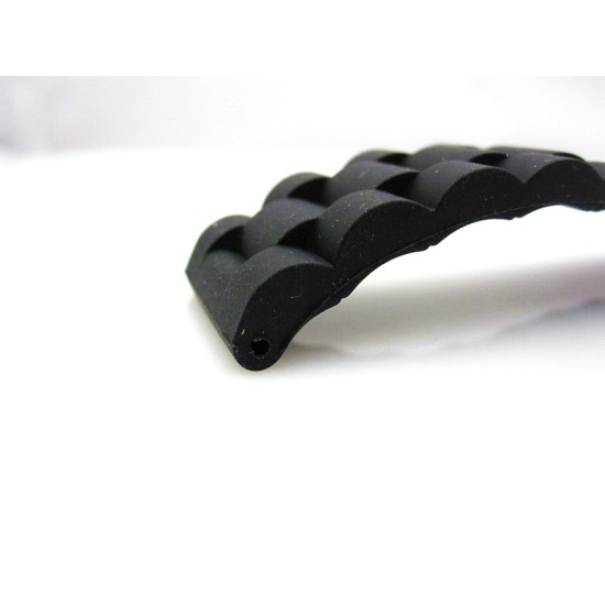 HNS BLACK SILICONE DIVER RUBBER WATCH STRAP WITH DEPLOYMENT BUCKLE