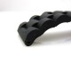 HNS BLACK SILICONE DIVER RUBBER WATCH STRAP WITH DEPLOYMENT BUCKLE