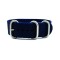 HNS Navy Blue Heavy Duty Ballistic Nylon Watch Strap with 3 Matt Stainless Steel Rings