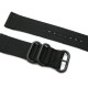 HNS 2 Pieces Black Heavy Duty Ballistic Nylon Watch Strap With 3 PVD Coated Stainless Steel Rings
