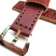HNS 22MM Handmade Italian Dark Brown Calf Strap With Handed Brown Sewn In PRE-V Brushed Buckle
