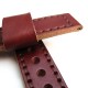 HNS 22MM Handmade Italian Dark Brown Calf Strap With Handed Brown Sewn In PRE-V Brushed Buckle