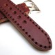 HNS 22MM Handmade Italian Dark Brown Calf Strap With Handed Brown Sewn In PRE-V Brushed Buckle
