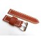 HNS 24MM Handmade Italian Calf Tan Strap With Handed White Sewn PRE-V Brushed Buckle
