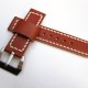 HNS 24MM Handmade Italian Calf Tan Strap With Handed White Sewn PRE-V Brushed Buckle