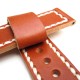 HNS 24MM Handmade Italian Calf Tan Strap With Handed White Sewn PRE-V Brushed Buckle