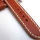 HNS 24MM Handmade Italian Calf Tan Strap With Handed White Sewn PRE-V Brushed Buckle