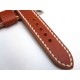 HNS 24MM Handmade Italian Calf Tan Strap With Handed White Sewn PRE-V Brushed Buckle