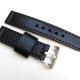 HNS 22MM Handmade Italian Calf Black Strap With Handed Brown Sewn In PRE-V Polished Buckle