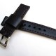 HNS 22MM Handmade Italian Calf Black Strap With Handed Brown Sewn In PRE-V Polished Buckle