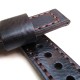 HNS 22MM Handmade Italian Calf Black Strap With Handed Brown Sewn In PRE-V Polished Buckle
