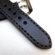 HNS 22MM Handmade Italian Calf Black Strap With Handed Brown Sewn In PRE-V Polished Buckle