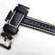 HNS 26MM Handmade Black Italian Calf Strap with Handed White sewn in PRE-V Polished Buckle