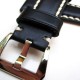 HNS 26MM Handmade Black Italian Calf Strap with Handed White sewn in PRE-V Polished Buckle