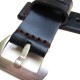 HNS 26MM Handmade Natural Black Strap With Handed Brown Sewn In PRE-V Brushed Buckle