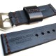 HNS 26MM Handmade Natural Black Strap With Handed Brown Sewn In PRE-V Brushed Buckle
