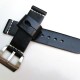 HNS 24MM Handmade Natural Black Strap With Handed White Sewn In PRE-V Brushed Buckle