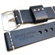 HNS 24MM Handmade Natural Black Strap With Handed White Sewn In PRE-V Brushed Buckle