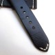 HNS 24MM Handmade Natural Black Strap With Handed White Sewn In PRE-V Brushed Buckle