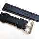 HNS 24MM Handmade Natural Black Strap With Black Sewn In PRE-V Polished Buckle