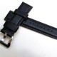 HNS 24MM Handmade Natural Black Strap With Black Sewn In PRE-V Polished Buckle
