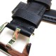 HNS 24MM Handmade Natural Black Strap With Black Sewn In PRE-V Polished Buckle