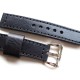 HNS 22MM Handmade Italian Calf Black Strap With Handed Black Sewn PRE-V Polished Buckle