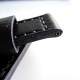 HNS 22MM Handmade Italian Calf Black Strap With Handed Black Sewn PRE-V Polished Buckle
