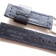 HNS 22MM Handmade Italian Calf Black Strap With Handed Black Sewn PRE-V Polished Buckle