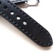 HNS 22MM Handmade Italian Calf Black Strap With Handed Black Sewn PRE-V Polished Buckle