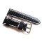 HNS 26MM Handmade The Nile Yi Dragon Black Skin Watch Strap With Handed White Sewn In PRE-V Polished Buckle