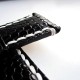 HNS 26MM Handmade The Nile Yi Dragon Black Skin Watch Strap With Handed White Sewn In PRE-V Polished Buckle