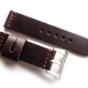 HNS 24MM Handmade Italia Dark Brown Strap With Handed Tan Sewn PRE-V Brushed Buckle