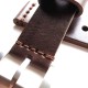 HNS 24MM Handmade Italia Dark Brown Strap With Handed Tan Sewn PRE-V Brushed Buckle