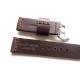HNS 24MM Handmade Italia Dark Brown Strap With Handed Tan Sewn PRE-V Brushed Buckle