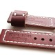 HNS 22MM Handmade Italian Dark Tan Calf Strap With Handed White Sewn PRE-V Polished Buckle