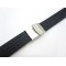 HNS 20MM BLACK SILICONE DIVER RUBBER WATCH STRAP WITH DEPLOYMENT BUCKLE