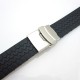 HNS 20MM BLACK SILICONE DIVER RUBBER WATCH STRAP WITH DEPLOYMENT BUCKLE