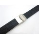 HNS 20MM BLACK SILICONE DIVER RUBBER WATCH STRAP WITH DEPLOYMENT BUCKLE
