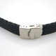 HNS 20MM BLACK SILICONE DIVER RUBBER WATCH STRAP WITH DEPLOYMENT BUCKLE