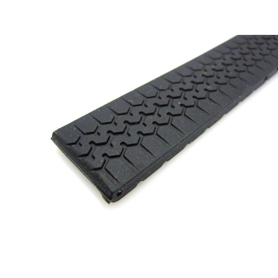 HNS 20MM BLACK SILICONE DIVER RUBBER WATCH STRAP WITH DEPLOYMENT BUCKLE