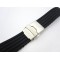 HNS BLACK SILICONE DIVER RUBBER WATCH STRAP WITH DEPLOYMENT BUCKLE