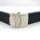 HNS BLACK SILICONE DIVER RUBBER WATCH STRAP WITH DEPLOYMENT BUCKLE
