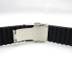 HNS BLACK SILICONE DIVER RUBBER WATCH STRAP WITH DEPLOYMENT BUCKLE