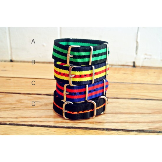 HNS 4Pcs Heavy Duty Ballistic Nylon And ZULUPATH Watch Strap Package Sale 