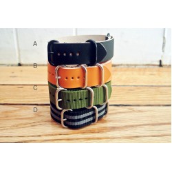 HNS 4Pcs Heavy Duty Ballistic Nylon and Leather ZULUPATH Watch Strap Package Sale 